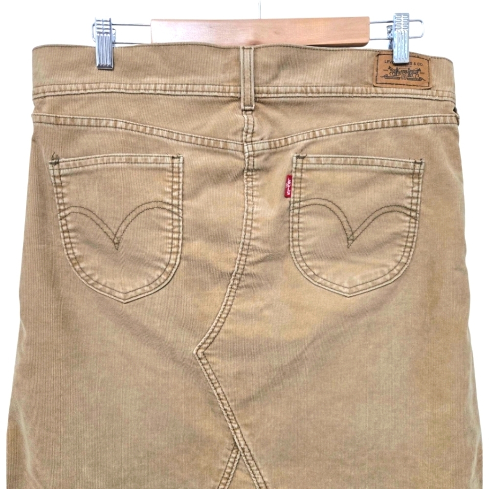 Levi's Y2K Corduroy Maxi Skirt A-line Boho Tan Women's Size Medium Juniors 11 - Picture 9 of 13